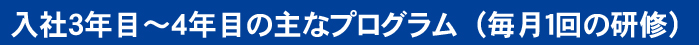 入社3.4年目の主なプログラム